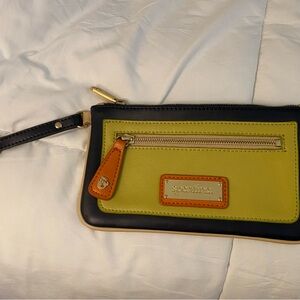 Spartina 449 Black and Green Wristlet with Tan Accents